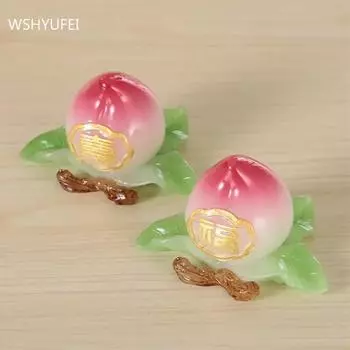 1 шт. китайская скульптура из смолы, украшение для дома, зал Будды, персиковое украшение, подарок на день рождения старика, настольные поделки ручной работы 10x6.5cm