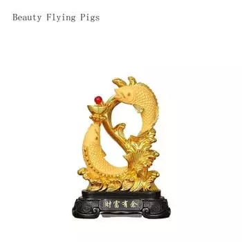1 шт. китайский креативный смоляной золотой рыбный орнамент для дома, гостиной, рабочего стола, входа, винного шкафа, украшения, подарок на новоселье