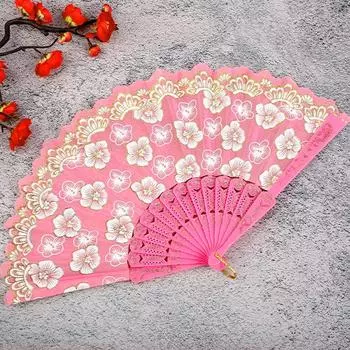 1 шт. китайский стиль антикварный элегантный танцевальный веер вечеринка сувенир ручной портативный фото реквизит складной веер узор сакуры