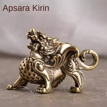 1 шт. Китайский стиль латунная статуэтка дракона Цилинь для богатства, процветания, удачи, фэншуй, винтажные украшения для украшения дома 2pcs
