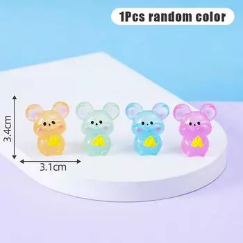 1 шт. китайский зодиак мини светящиеся украшения мультфильм животное смоляной орнамент микро ландшафтное украшение сделай сам настольный декор as the picture