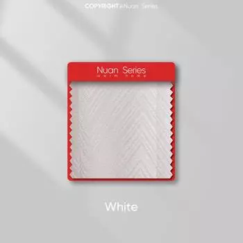 1 шт. Классическая и универсальная полупрозрачная жаккардовая тюлевая занавеска с треугольным узором серии Nuan для окна гостиной, спальни, балкона, домашний декор W100cm x L130cm белый