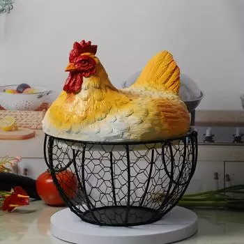 1 шт. Классическая металлическая корзина для хранения куриных яиц с дизайном в виде окна, контейнеры для хранения для домашней организации, корзины, ящики и контейнеры 7.48inch*7.48inch*9.53inch