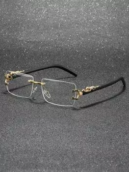 1 шт. Классические квадратные модные прозрачные очки без оправы из металла или пластика для повседневной жизни, фотосъемки, ретро-очки, аксессуары.