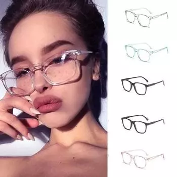 1 шт. классические прозрачные компьютерные очки оправа женские антиблокировочные стеклянные очки мужские оптические Bl K4B6 black-One-size