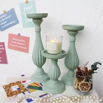 1 шт. классические ремесленные украшения в стиле Ins для свадьбы, неокрашенные свечи, реквизит для фотосъемки, подсвечники, подставки для ретро-дерева, домашний декор S