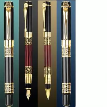 1 шт. Классический дизайн полностью металлическая ручка-роллер для деловых мужчин, подарочная ручка для письма с чернилами