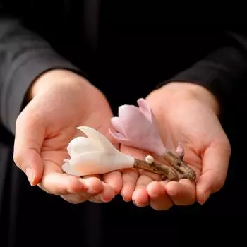 1 шт. Классический красивый шикарный высококачественный креативный держатель для благовоний керамический цветок магнолии белый