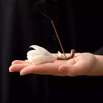 1 шт. Классический красивый шикарный высококачественный креативный держатель для благовоний керамический цветок магнолии розовый