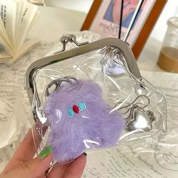 1 шт. клатч для ежедневного хранения, прозрачный кошелек для монет, сумка для ключей, маленькая сумка для хранения 4 Inch