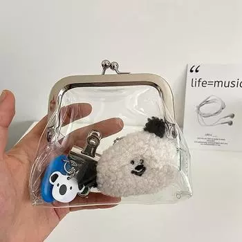 1 шт. клатч для ежедневного хранения, прозрачный кошелек для монет, сумка для ключей, маленькая сумка для хранения 4 Inch