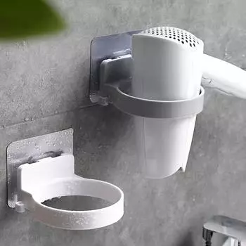 1 шт. клейкая полка для фена, полка для фена для ванной без перфорации, настенная подставка для электрического фена, артефакт для хранения белый