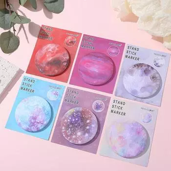 1 шт. Клейкая симпатичная круглая планета заметки блокнот для записей офис школьные принадлежности канцелярские принадлежности