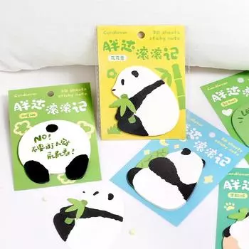 1 шт., клейкий мультяшный милый кавайный блокнот с большой пандой, блокнот для заметок, офисные школьные принадлежности, канцелярские принадлежности, наклейка