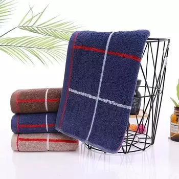 1 шт. клетчатое полотенце для рук, домашнее полотенце для взрослых, мягкое, приятное для кожи полотенце для лица, впитывающее полотенце для дома, ванной комнаты, принадлежностей для ванной комнаты синий