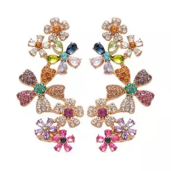 1 шт. Клипса на ухо Серьга Декор в форме красочного цветка Клипса на кость уха Яркий цвет Женский универсальный дизайн A