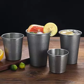 1 шт. кофейная чашка, ретро пивная кружка, коктейльная кружка для воды, кружка для путешествий, сохраняющая холод, однослойная посуда из нержавеющей стали, кружка для сока 200ml