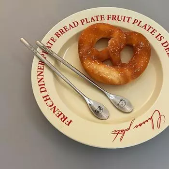 1 шт., кофейная ложка из нержавеющей стали 304, ложка для помешивания с длинной ручкой, креативная ложка для смешивания напитков, эстетичная ложка-капля Hehe Bear