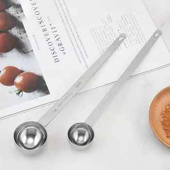 1 шт. Кофейные ложки, кофейные ложки из нержавеющей стали 304, столовая ложка с длинной ручкой, мерная столовая ложка, подходит для кофейного контейнера 0.17 oz