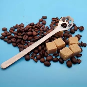 1 шт. Кофейные ложки в виде кошачьей лапки, милая чайная ложка из нержавеющей стали в виде кошачьей лапки/собачьей лапки, сахарная десертная ложка для мороженого, торта, ложка для размешивания. 4pcs Cat Claw Coffee Spoon