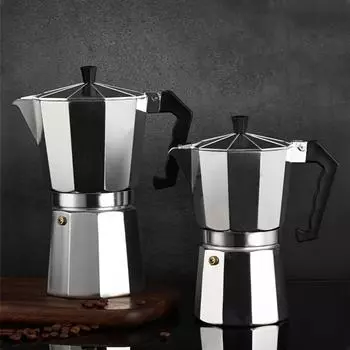1 шт. Кофеварка, алюминиевый кофейник для кофейника, алюминиевый кофейник для эспрессо для дома и офиса, восьмиугольный кофейник для мокко, аксессуары для кофеварки
