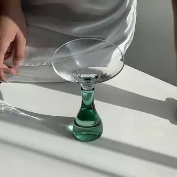 1 шт., коктейльный бокал с грибным дизайном, прозрачный зеленый бокал для вина, креативные бокалы для шампанского, чашки для питья для бара, паба, клуба, ресторана, посуда для домашнего использования