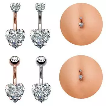 1 шт., кольца для пупка, гвоздь, 14 г, хирургическая сталь, кольца для пупка, висячие украшения для пирсинга пупка Style 1 серебряный