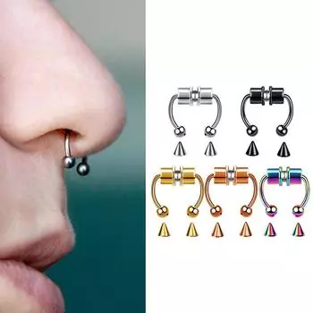 1 шт., кольца в носу из нержавеющей стали, обруч для носа, украшения для пирсинга носа для женщин и мужчин золотой