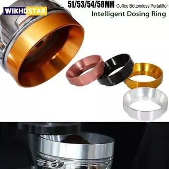 1 шт., кольцо для дозирования кофе, тампер для кофейного порошка с магнитом для бездонного портафильтра 51 мм, 53 мм, 58 мм 51mm чёрный