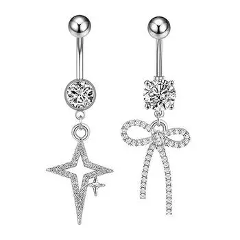 1 шт., кольцо для пупка из нержавеющей стали, кольца в форме змеи, кольца для пупка в форме креста и звезды, пирсинг для тела, ювелирные изделия