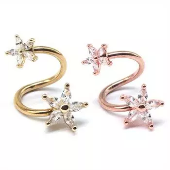 1 шт., кольцо для пупка с цветком из нержавеющей стали, ослепительный циркон с лошадью, 1,6 мм, стержень, кольцо для пупка, украшения для пупка, украшения для ногтей