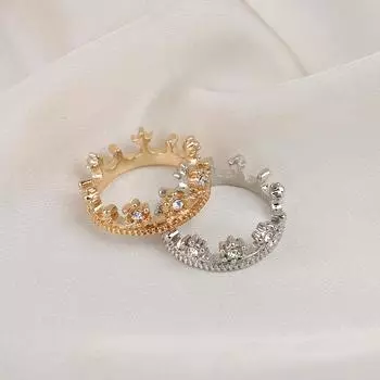 1 шт., кольцо с короной из перца, мини-металлическая корона золотой