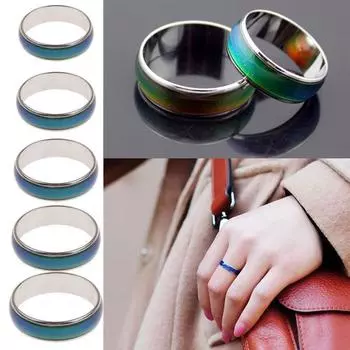 1 шт., кольцо с температурой эмоций, изменение цвета, удивительные модные украшения, новинка 2022 года, кольцо для чувств, подарок ручной работы 18mm