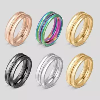 1 шт., кольцо с тремя кольцами из нержавеющей стали, кольцо для пары, ювелирное кольцо из титановой стали 6