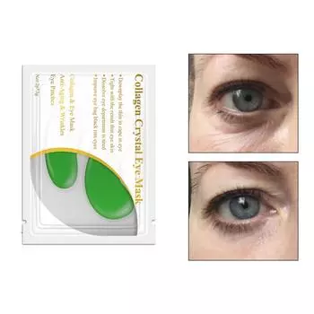 1 шт коллагеновая маска-патч для кожи вокруг глаз с кристальным гелем и морщинами 9 мл One Size зелёный