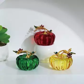 1 шт. коллекционная фигурка тыквы из хрустального стекла, декор в виде тыквы для осеннего урожая, украшения стола на Хэллоуин, День благодарения