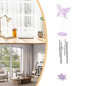1 шт. колокольчик бабочка колокольчик дверь 40 см пластиковые металлические трубки украшение для дома двора сада декор комнаты