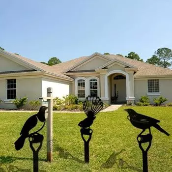 1 шт. колышек для сада птиц - металлический силуэтный знак для двора с колышком для декора сада, идеально подходит для Хэллоуина и осенних украшений бежевый