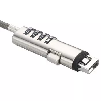 1 шт. Комбинированный замок для ноутбука USB-порт 1,9 м Защита от кражи Безопасность Без ключа Кабель-замок