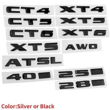 1 шт./компл. черная или серебристая наклейка с логотипом автомобиля, эмблема, значок, наклейка, подходит для CT4 CT5 CT6 ATSL XTS XT6 XT5 XT4, наклейка с надписью на заднем бампере автомобиля AWD серебряный