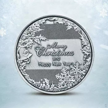 1 шт./компл. годовые сувенирные монеты Санта-Клауса 40 мм, подарки, коллекционные значки серебряный