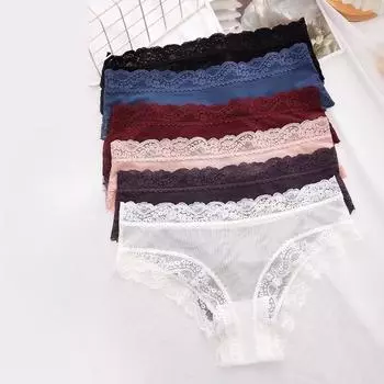 1 шт./комплект хлопковые трусики женские удобные трусы кружевное нижнее белье женские S-XL мягкие трусы женские трусики M чёрный