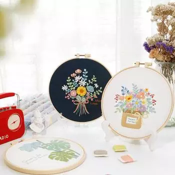 1 шт. комплект материалов «сделай сам» с принтом растений, вышивка крестиком, принадлежности для рукоделия, цветочная вышивка, домашний декор