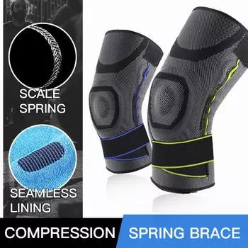 1 шт., компрессионные наколенники, облегчение боли в суставах, артрит, бег, фитнес, эластичный бандаж, наколенники L синий