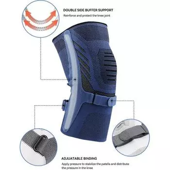1 шт., компрессионный бандаж для поддержки колена с металлической боковой стабилизацией и ремнем для сухожилия надколенника при разрыве мениска, боли при артрите M