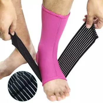 1 шт., компрессионный бандаж для поддержки лодыжки с регулируемым ремнем для идеальной посадки — отлично подходит для бега, растяжений лодыжки S