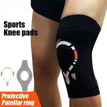 1 шт., компрессионный наколенник, мягкая поддержка при растяжениях колена, напряжениях, болезненности, артрите, бурсите, травмах от чрезмерного использования M чёрный