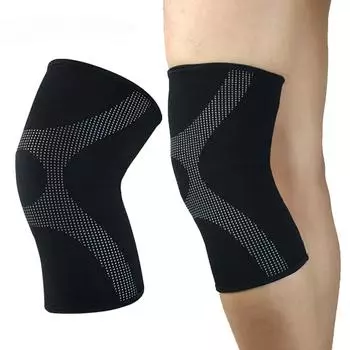 1 шт. компрессионный наколенник поддержка бега тренажерный зал спорт сустав наколенник поддержка спорта тяжелая атлетика M чёрный