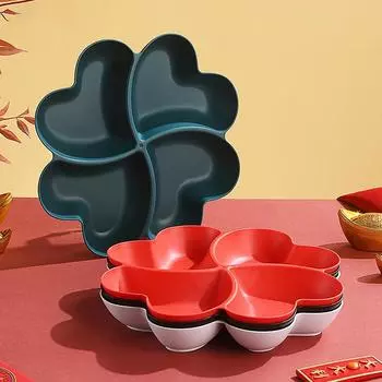 1 шт. Конфетная тарелка, сухофруктовая тарелка, фруктовая корзина в форме сердца, конфетная тарелка, закуски, орехи, миска, коробка, контейнер красный