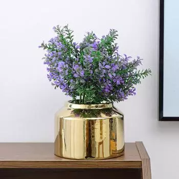 1 шт. Контейнер для цветочной композиции, домашняя золотая стеклянная ваза, украшение для цветов, керамика, настольная гидропонная ваза для растений, роскошь, 2 размера